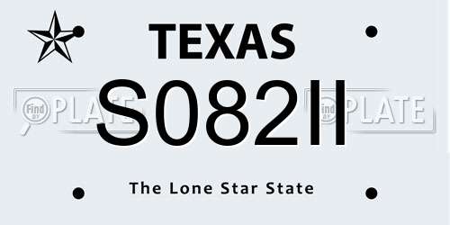 S082II Texas License Plate