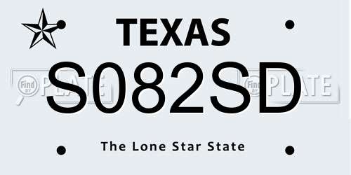 S082SD Texas License Plate