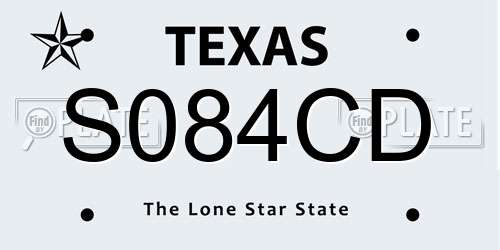 S084CD Texas License Plate