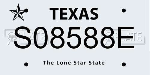 S08588E Texas License Plate