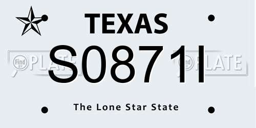 S0871I Texas License Plate
