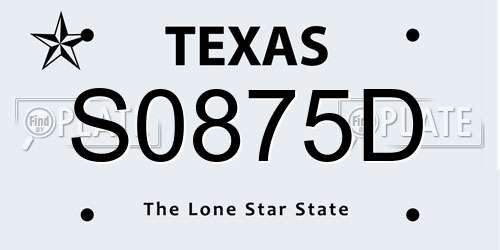S0875D Texas License Plate