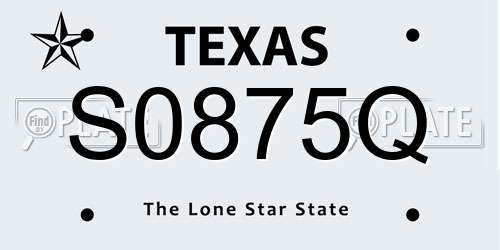 S0875Q Texas License Plate
