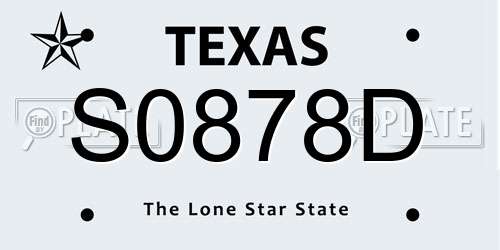 S0878D Texas License Plate