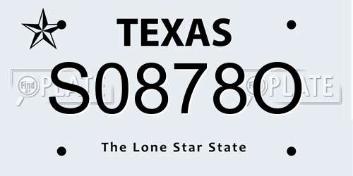 S0878O Texas License Plate