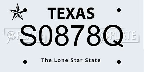 S0878Q Texas License Plate