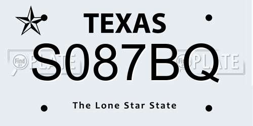 S087BQ Texas License Plate