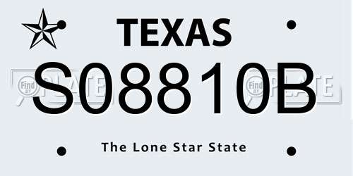 S08810B Texas License Plate