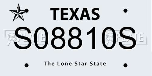 S08810S Texas License Plate