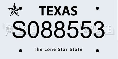 S088553 Texas License Plate