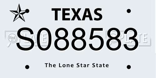 S088583 Texas License Plate