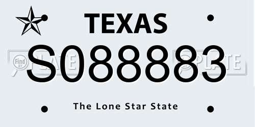 S088883 Texas License Plate