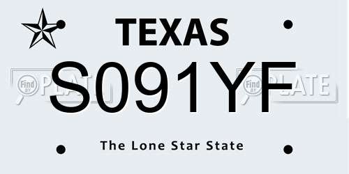 S091YF Texas License Plate