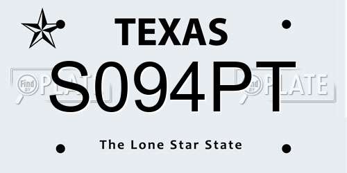 S094PT Texas License Plate