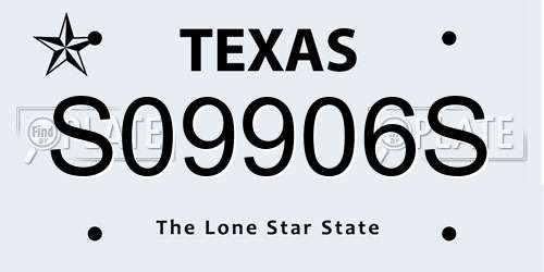 S09906S Texas License Plate