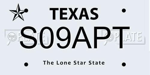 S09APT Texas License Plate