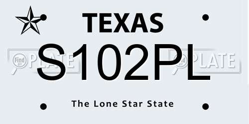 S102PL Texas License Plate