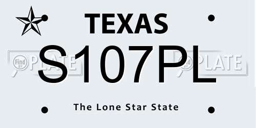 S107PL Texas License Plate