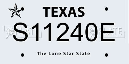 S11240E Texas License Plate