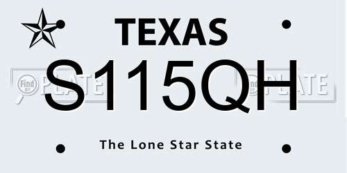 S115QH Texas License Plate