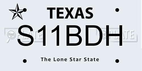 S11BDH Texas License Plate