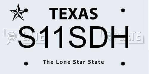 S11SDH Texas License Plate