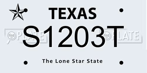 S1203T Texas License Plate