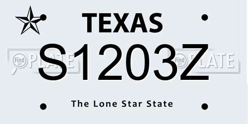 S1203Z Texas License Plate