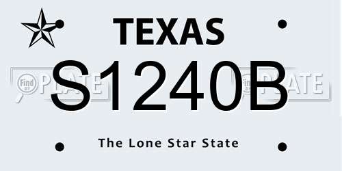 S1240B Texas License Plate