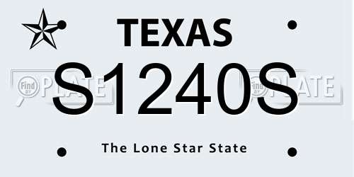 S1240S Texas License Plate