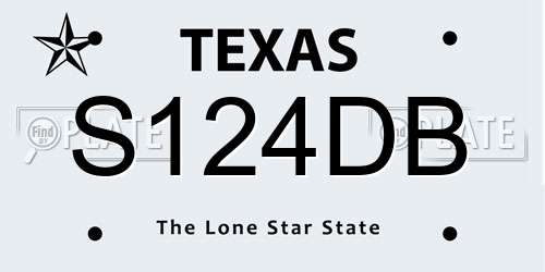 S124DB Texas License Plate