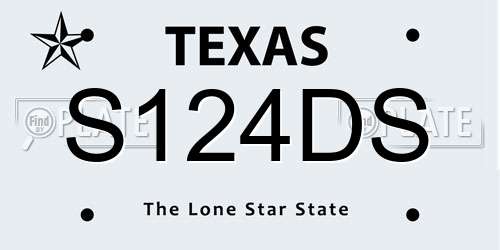 S124DS Texas License Plate