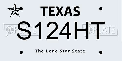 S124HT Texas License Plate