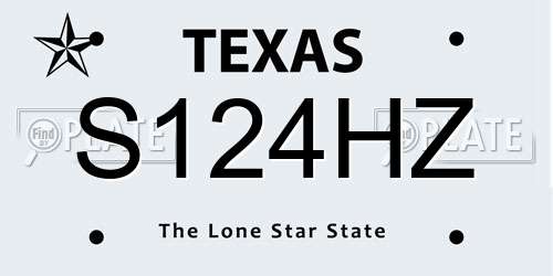S124HZ Texas License Plate