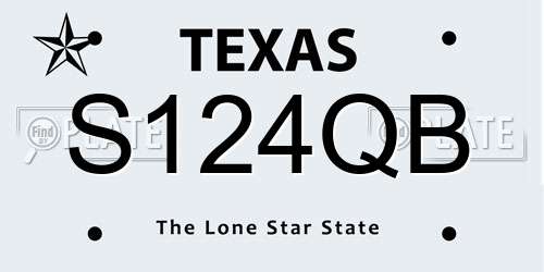 S124QB Texas License Plate
