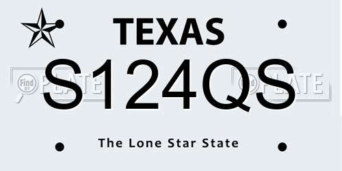 S124QS Texas License Plate