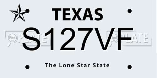 S127VF Texas License Plate