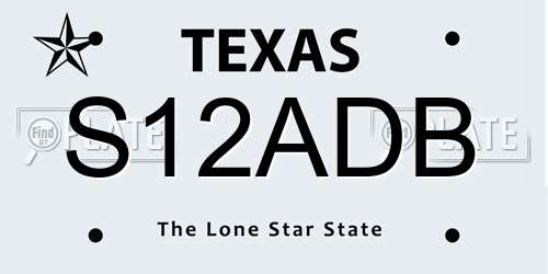 S12ADB Texas License Plate