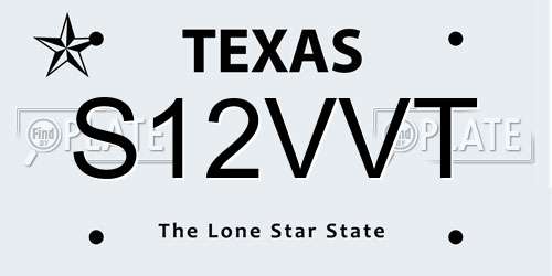 S12VVT Texas License Plate
