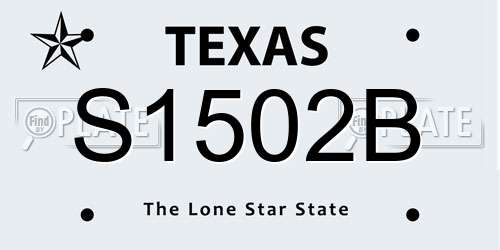 S1502B Texas License Plate