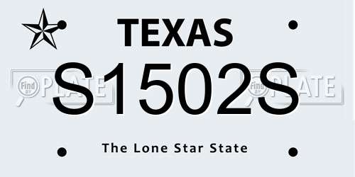 S1502S Texas License Plate