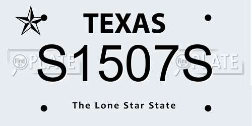 S1507S Texas License Plate