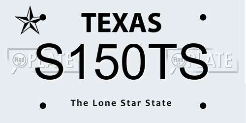 S150TS Texas License Plate