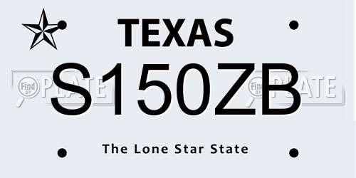 S150ZB Texas License Plate