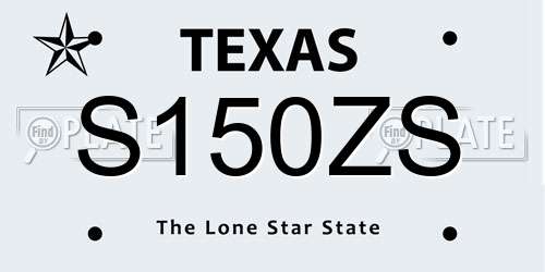 S150ZS Texas License Plate
