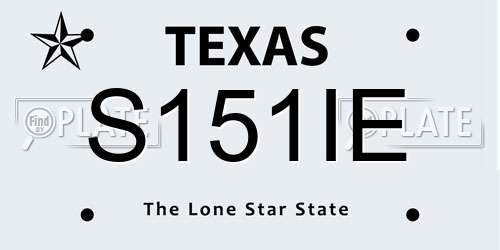 S151IE Texas License Plate
