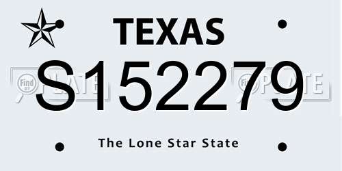 S152279 Texas License Plate