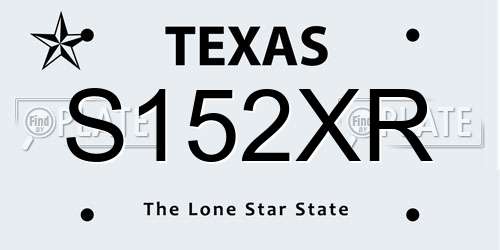 S152XR Texas License Plate