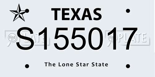 S155017 Texas License Plate