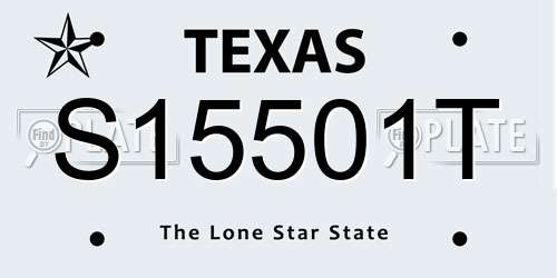 S15501T Texas License Plate